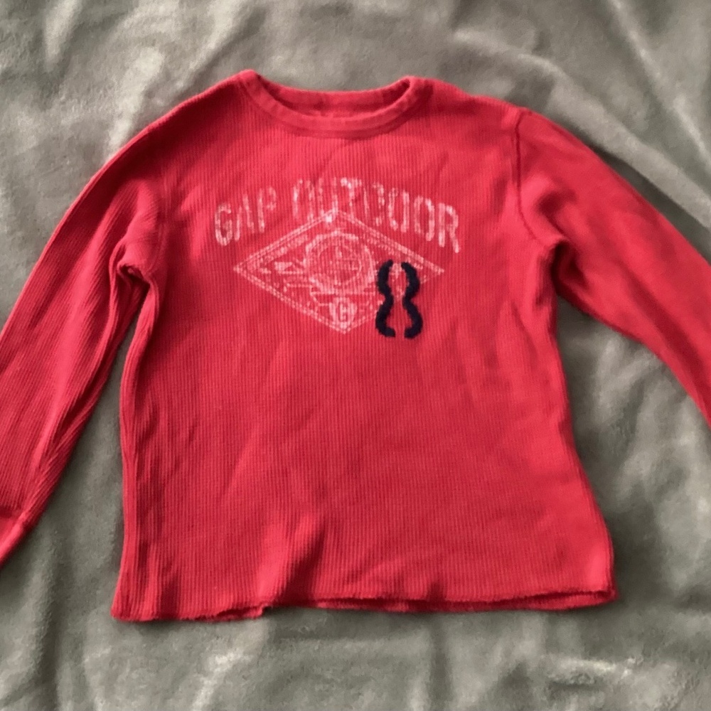 Gap Boy Red Thermal Shirt Size S  6 / 7 Winter Ski Long John’s Waffle Knit